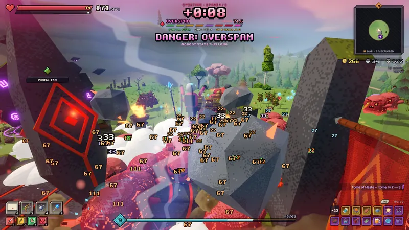 Overtime at OVERSPAM danger: ghosts, damage numbers and the boss altar burning